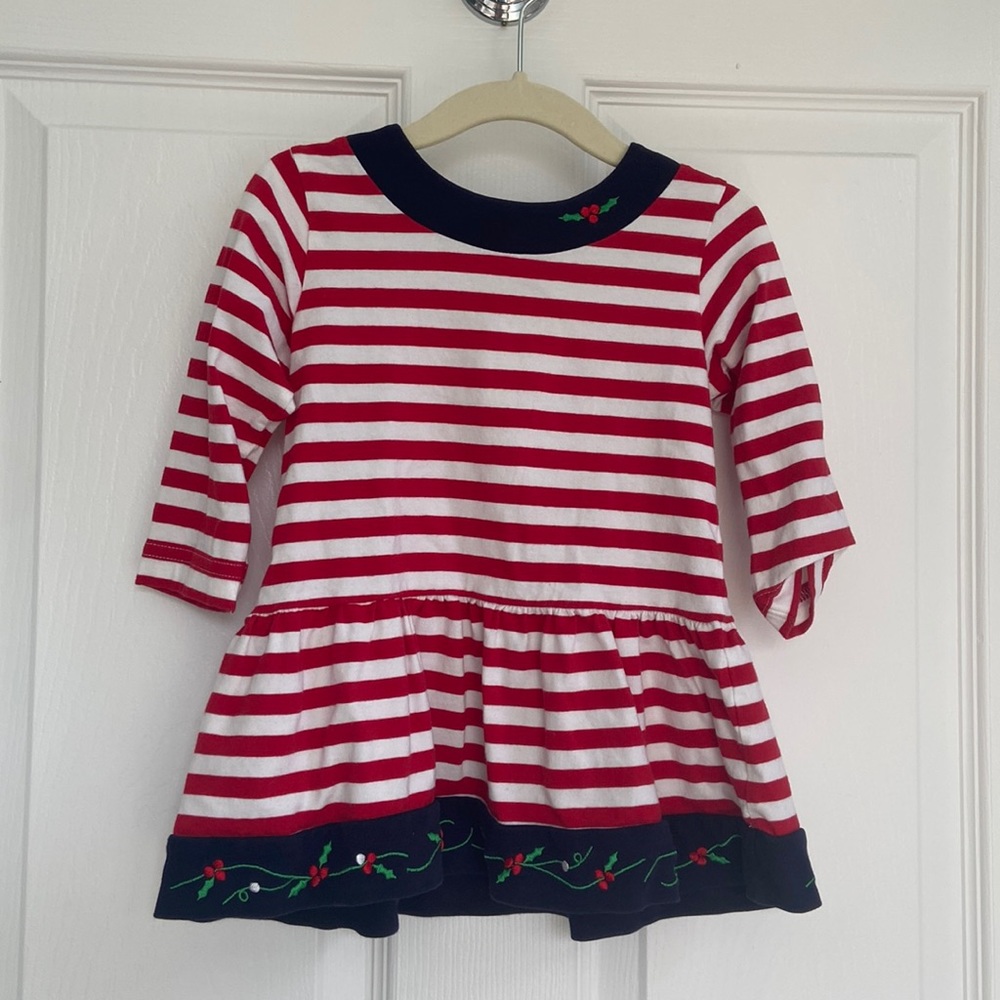 Florence Eiseman Christmas dress/tunic top size 2T with Holly embroidery